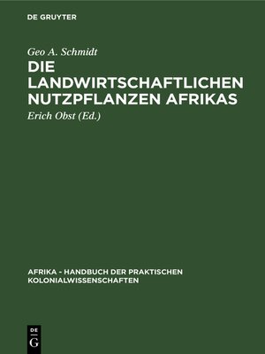 cover image of Die landwirtschaftlichen Nutzpflanzen Afrikas